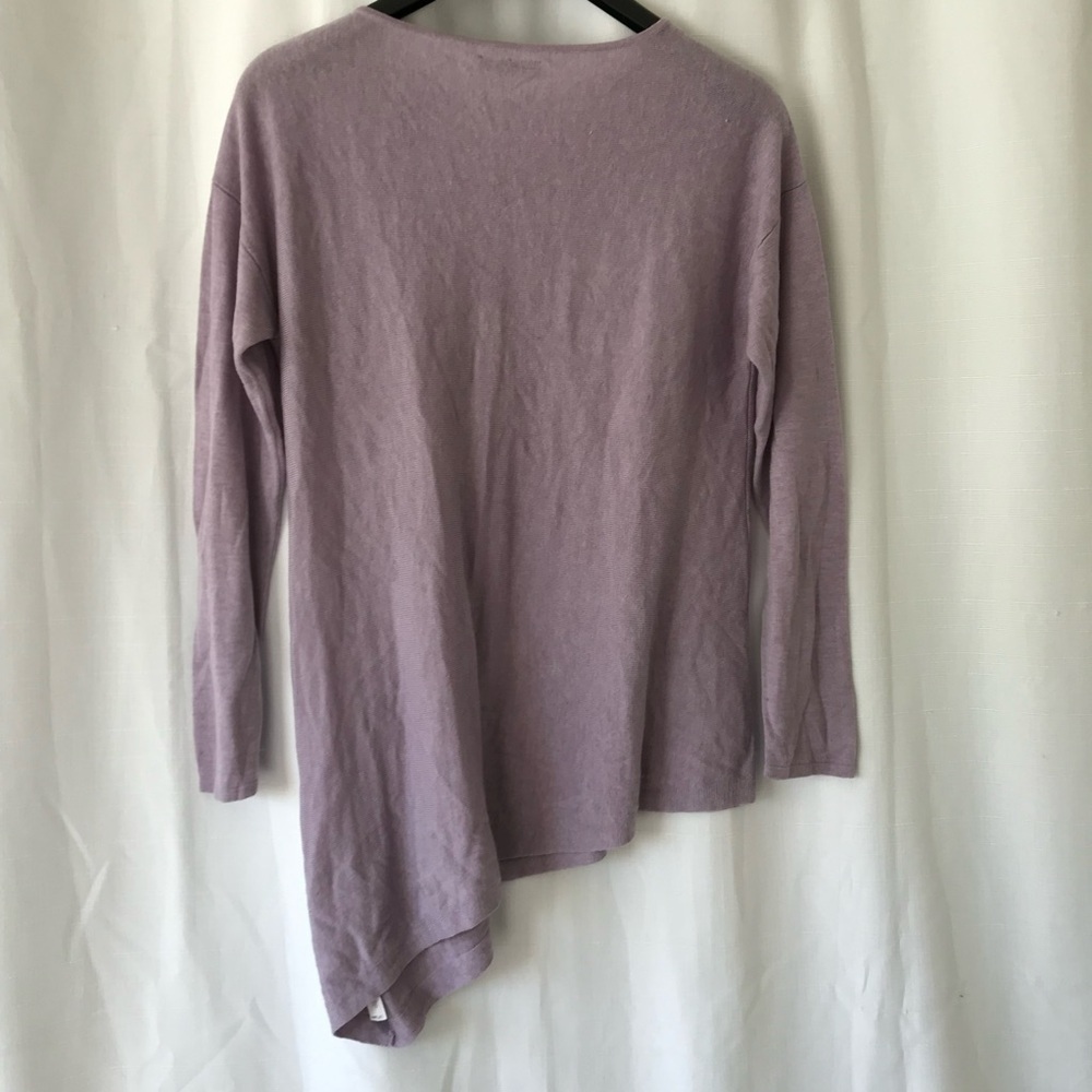 Eileen Fisher small Purple Tencel Merino Wool Asymmetrical Sweater - Picture 7 of 11